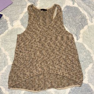 Leyendecker Los Angeles Beige/Tan Chunky Knit sleeveless Tank Size S